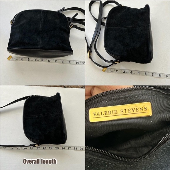 Vintage Black Valerie Stevens suede crossbody bag. - Picture 8 of 10
